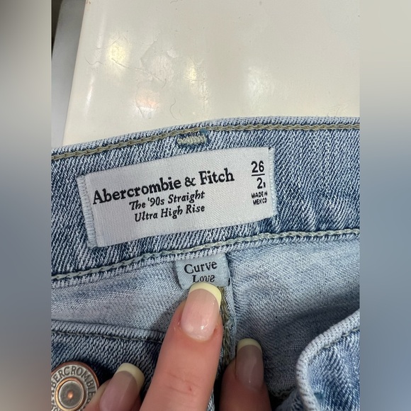 Abercrombie & Fitch Medium Blue Straight Leg Jeans - Picture 3 of 7